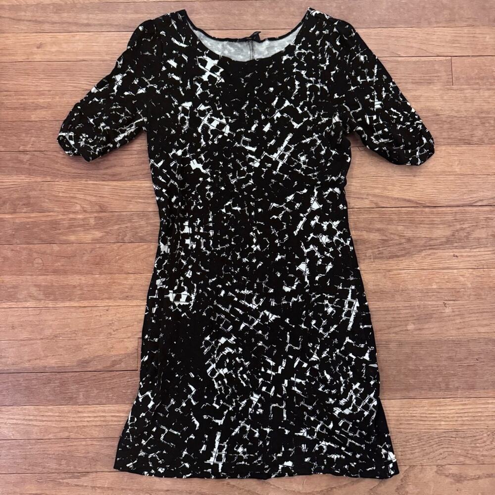 Banana Republic black white scoop neck T-shirt mini shirt dress | medium M
 b68